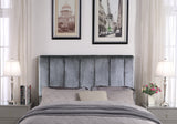 Uriella Grey Queen Velvet Headboard