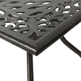 Noble House Phoenix Hammered Bronze Cast Aluminum Rectangle Table