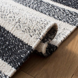 Kilim 151  Flat Weave 80% Wool 20% Cotton Rug Black / Ivory