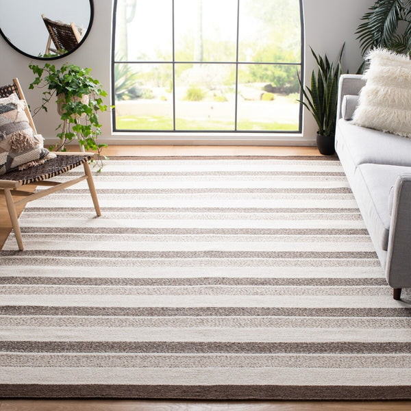 Kilim 151  Flat Weave 80% Wool 20% Cotton Rug Ivory / Brown