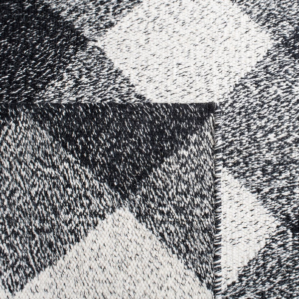 Kilim 152  Flat Weave 80% Wool 20% Cotton Rug Black / Ivory