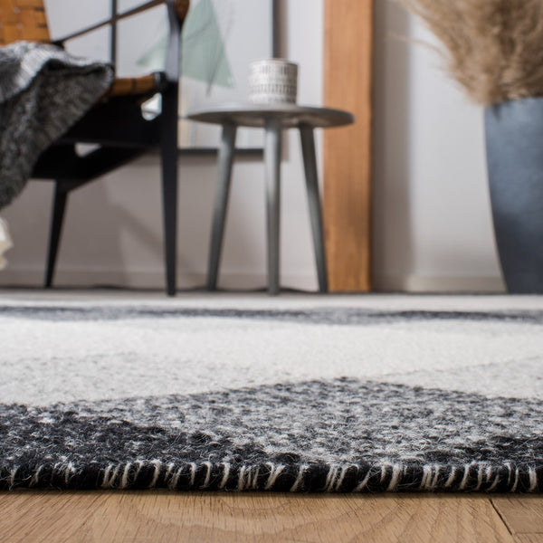 Kilim 153  Flat Weave 80% Wool 20% Cotton Rug Black / Ivory