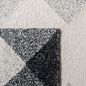 Kilim 153  Flat Weave 80% Wool 20% Cotton Rug Black / Ivory