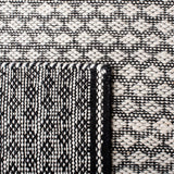 Kilim 376 Flat Weave 80% Wool, 20% Cotton Rug Black / Ivory 80% Wool, 20% Cotton KLM376Z-6