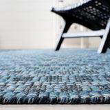 Kilim 377 Flat Weave 80% Wool, 20% Cotton Rug Blue / Black 80% Wool, 20% Cotton KLM377M-6