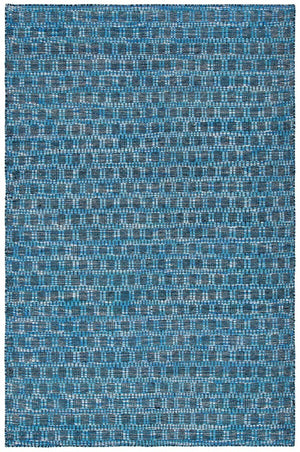 Kilim 377 Flat Weave 80% Wool, 20% Cotton Rug Blue / Black 80% Wool, 20% Cotton KLM377M-6