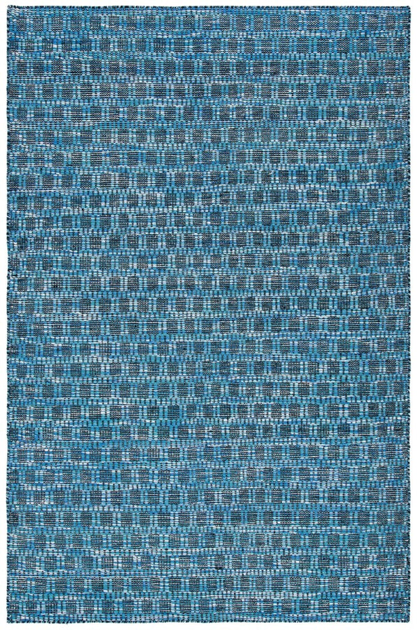 Kilim 377 Flat Weave 80% Wool, 20% Cotton Rug Blue / Black 80% Wool, 20% Cotton KLM377M-6