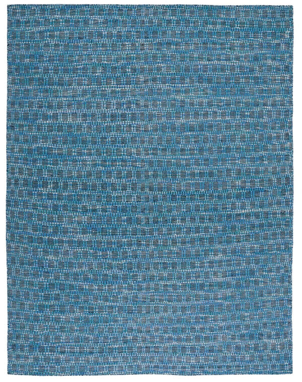Kilim 377 Flat Weave 80% Wool, 20% Cotton Rug Blue / Black 80% Wool, 20% Cotton KLM377M-6
