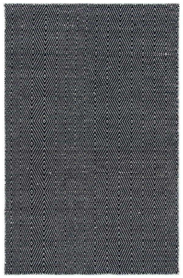 Kilim 380 Flat Weave 80% Wool, 20% Cotton Rug Black / Ivory 80% Wool, 20% Cotton KLM380Z-6