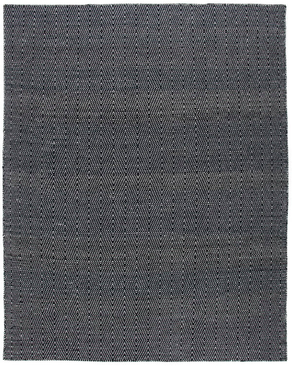 Kilim 380 Flat Weave 80% Wool, 20% Cotton Rug Black / Ivory 80% Wool, 20% Cotton KLM380Z-6