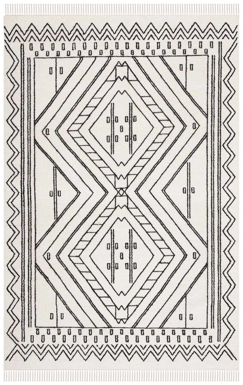 Safavieh Kilim 526 80% Wool, 20% Cotton Hand Loomed Fringe: 8cm Rug KLM526A-8