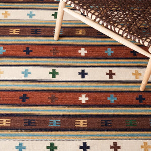 Kilim 710 Flat Weave Rug - Luxurious 80% Wool & 20% Cotton, Durable, Stylish Home Decor from India