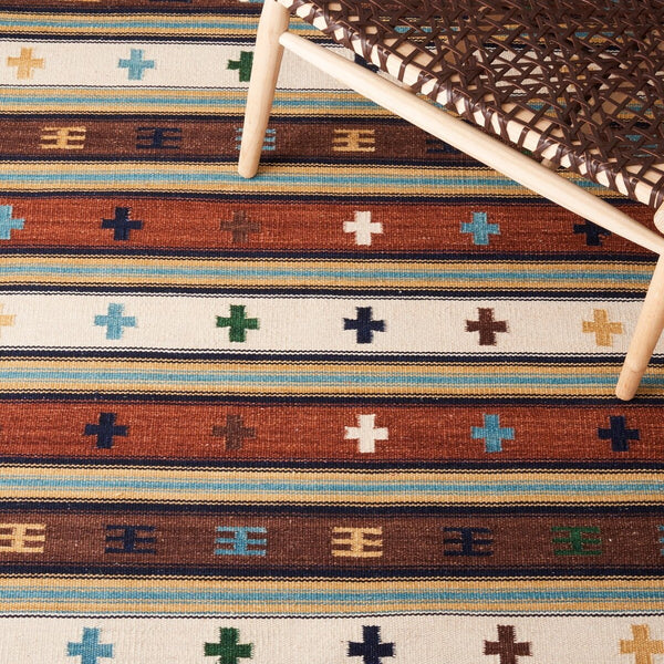 Kilim 710 Flat Weave Rug - Luxurious 80% Wool & 20% Cotton, Durable, Stylish Home Decor from India