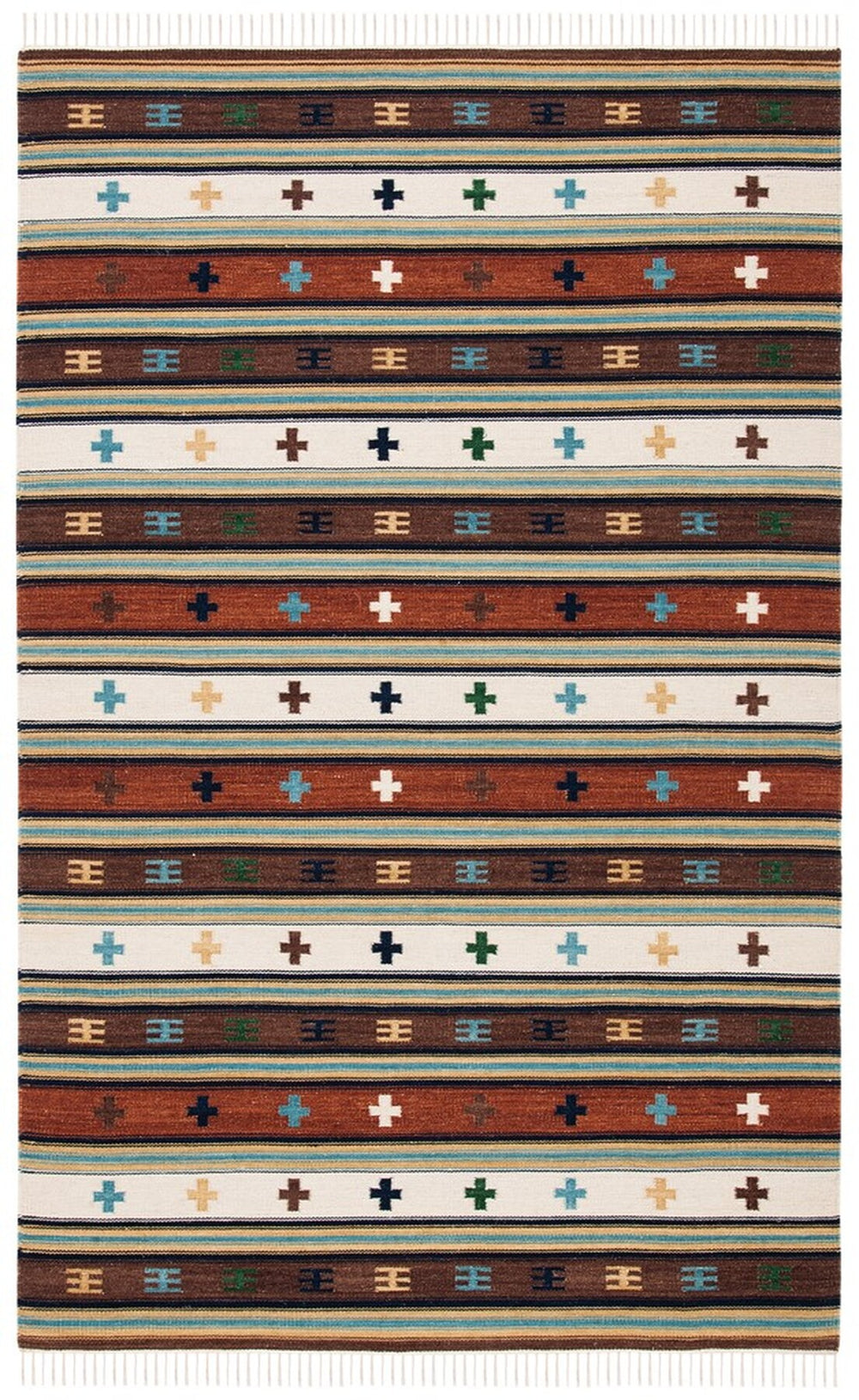 Kilim 710 Flat Weave Rug - Luxurious 80% Wool & 20% Cotton, Durable, Stylish Home Decor from India