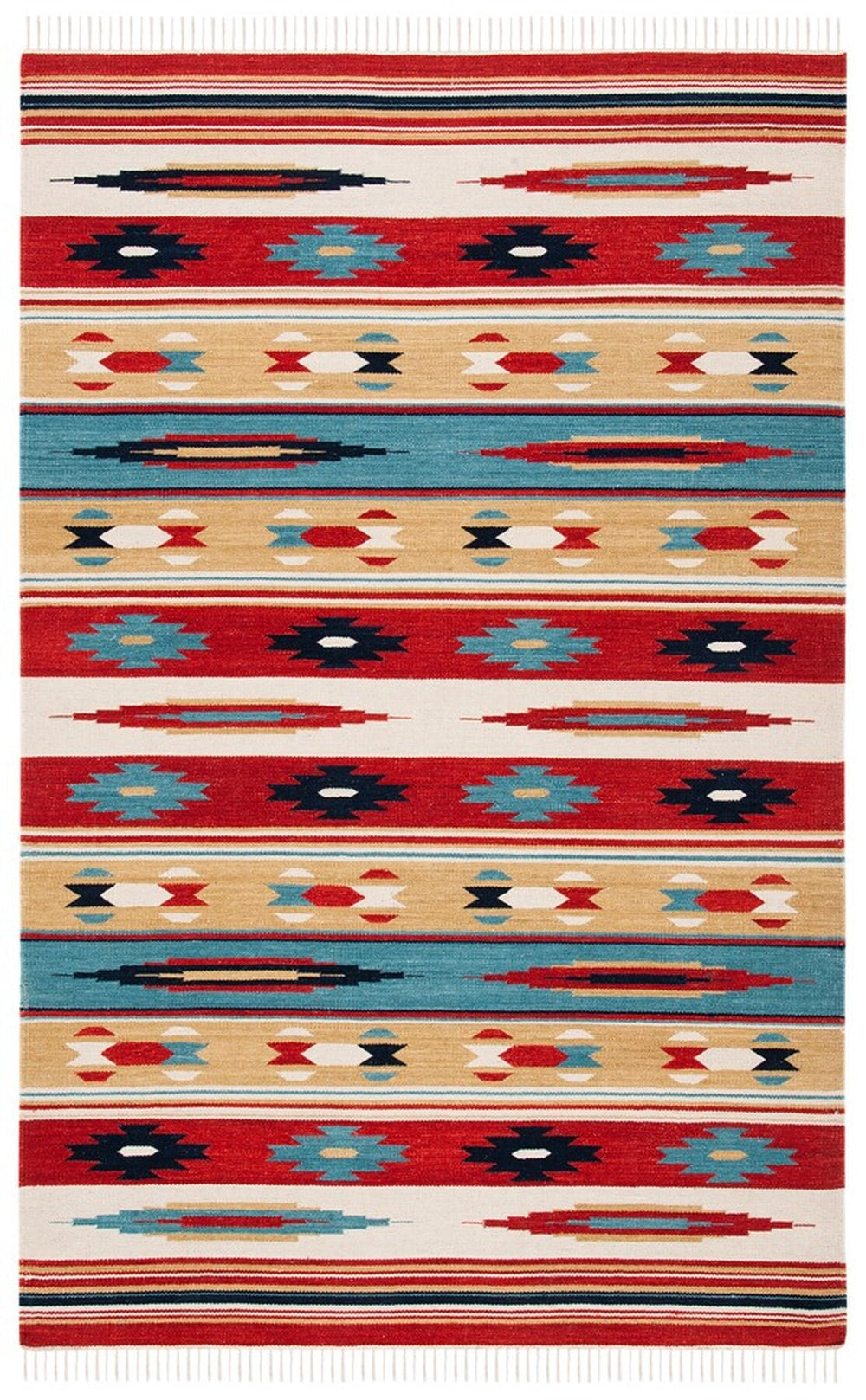 Kilim Flat Weave Rug - Luxurious 80% Wool & 20% Cotton, Elegant Indian Design for Any Space