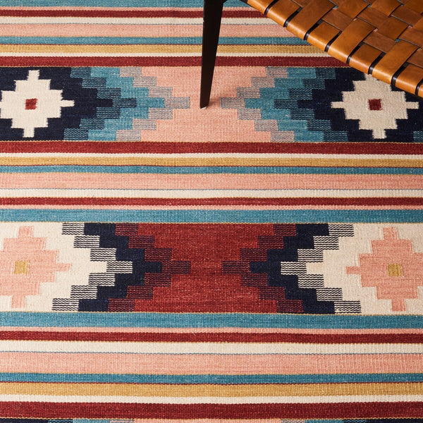 Kilim Flat Weave Rug – Luxurious 80% Wool & 20% Cotton, Handmade in India for Timeless Elegance