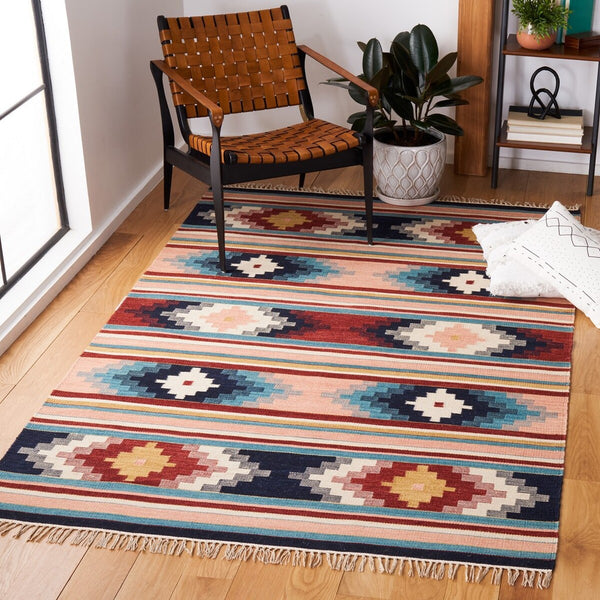 Kilim Flat Weave Rug – Luxurious 80% Wool & 20% Cotton, Handmade in India for Timeless Elegance