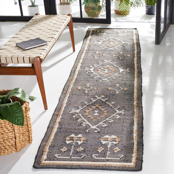 Safavieh Kilim 762 Flat Weave Bohemian Rug Black / Ivory 9' x 9' Square
