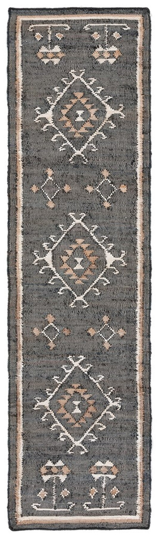 Safavieh Kilim 762 Flat Weave Bohemian Rug Black / Ivory 9' x 9' Square