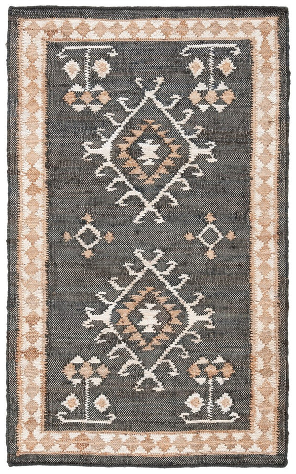 Safavieh Kilim 762 Flat Weave Bohemian Rug Black / Ivory 9' x 9' Square