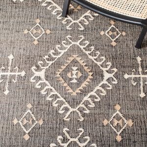 Safavieh Kilim 762 Flat Weave Bohemian Rug Black / Ivory 9' x 9' Square
