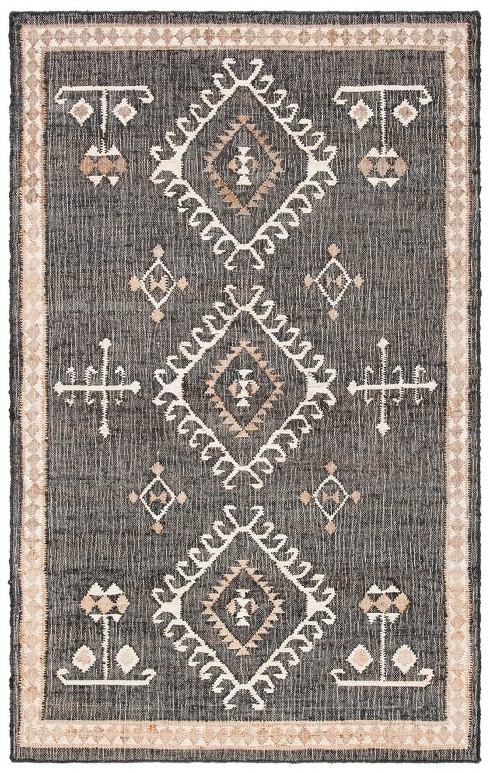 Safavieh Kilim 762 Flat Weave Bohemian Rug Black / Ivory 9' x 9' Square