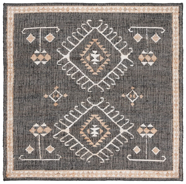 Safavieh Kilim 762 Flat Weave Bohemian Rug Black / Ivory 9' x 9' Square