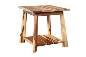 Porter Designs Kalispell Solid Sheesham Wood Natural End Table Natural 05-116-07-PDU113