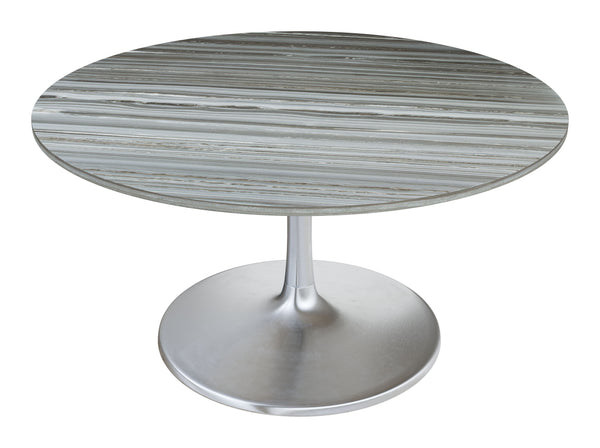 Zuo Modern Star Marble, MDF, Iron, Aluminum Modern Commercial Grade Dining Table Gray, Silver Marble, MDF, Iron, Aluminum