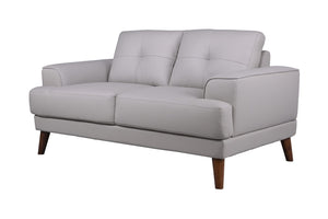 Porter Designs Anzio Top Quality Leather Transitional Loveseat Cream 02-204C-02-7120