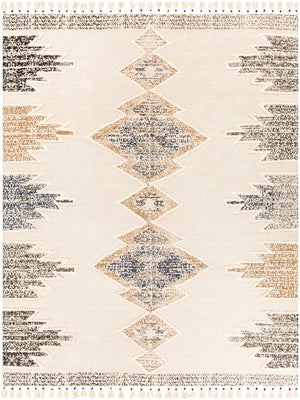 Khemisset KMS-2313 Global Cotton, Jute Rug KMS2313-810 Black, Cream, Camel, Dark Blue 95% Cotton, 5% Jute 8' x 10'