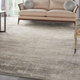 Nourison Cyrus CYR04 Modern Machine Made Power-loomed Indoor only Area Rug Ivory/Grey 10' x 14' 99446830210