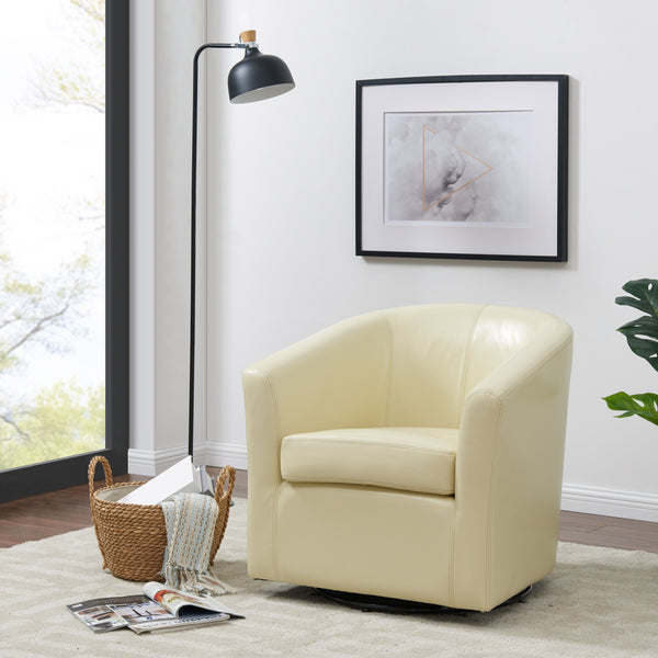 Hayden 360-Degree Swivel Tub Chair – Luxurious Bonded Leather, Sturdy Construction, Fully Assembled
