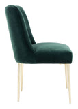 Safavieh Nolita Velvet Dining Chair in Hunter Green KNT4086E 889048711402