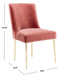 Safavieh Nolita Velvet Dining Chair in Dark Rose Pink KNT4086F 889048711884