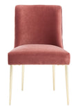 Safavieh Nolita Velvet Dining Chair in Dark Rose Pink KNT4086F 889048711884