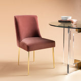 Safavieh Nolita Velvet Dining Chair in Dark Rose Pink KNT4086F 889048711884