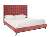 Safavieh Tsarina Velvet Tufted King Bed in Dark Rose Pink KNT4091A-K-3BX 889048725898