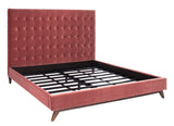 Safavieh Tsarina Velvet Tufted King Bed in Dark Rose Pink KNT4091A-K-3BX 889048725898