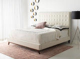 Safavieh Tsarina Velvet Tufted King Bed in Cream KNT4091B-K-3BX 889048725904