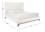 Safavieh Tsarina Velvet Tufted King Bed in Cream KNT4091B-K-3BX 889048725904