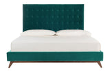 Safavieh Tsarina Velvet Tufted King Bed in Dark Seafoam and Gold KNT4091C-K-3BX 889048725911