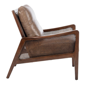 Safavieh Moretti Wood Frame Accent Chair in Dark Brown Couture KNT4100A