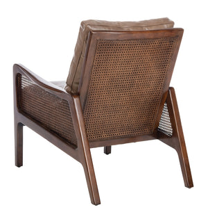 Safavieh Moretti Wood Frame Accent Chair in Dark Brown Couture KNT4100A