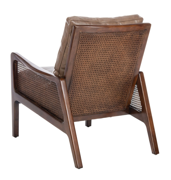Safavieh Moretti Wood Frame Accent Chair in Dark Brown Couture KNT4100A