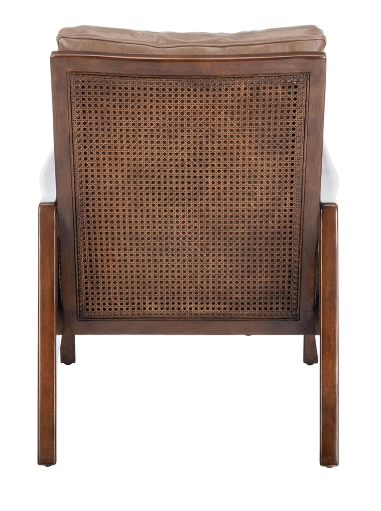 Safavieh Moretti Wood Frame Accent Chair in Dark Brown Couture KNT4100A