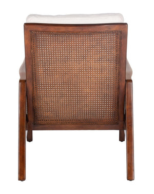 Safavieh Moretti Wood Frame Accent Chair in Oatmeal Couture KNT4100B