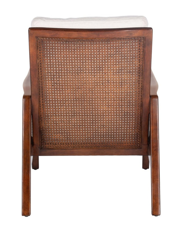 Safavieh Moretti Wood Frame Accent Chair in Oatmeal Couture KNT4100B