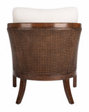 Safavieh Caruso Barrel Back Chair Oatmeal Solid Birch Frame Linen (50% Viscose / 20% Linen / 30% Cotton) KNT4101B 889048640252