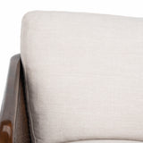 Safavieh Caruso Barrel Back Chair Oatmeal Solid Birch Frame Linen (50% Viscose / 20% Linen / 30% Cotton) KNT4101B 889048640252